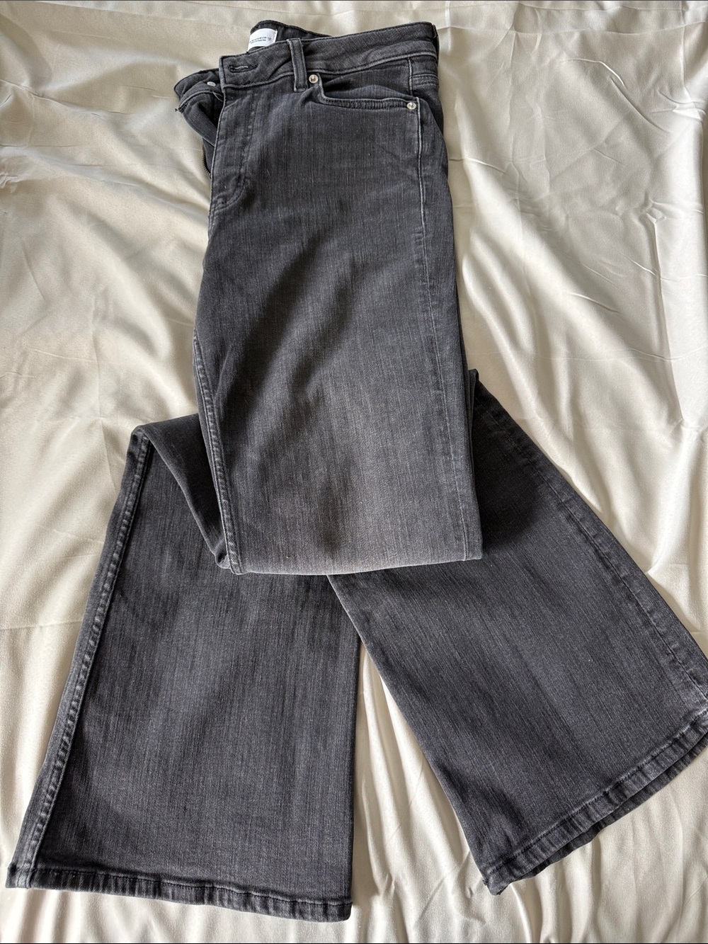 Zara Charcoal Gray boot-Leg High-Rise Jeans